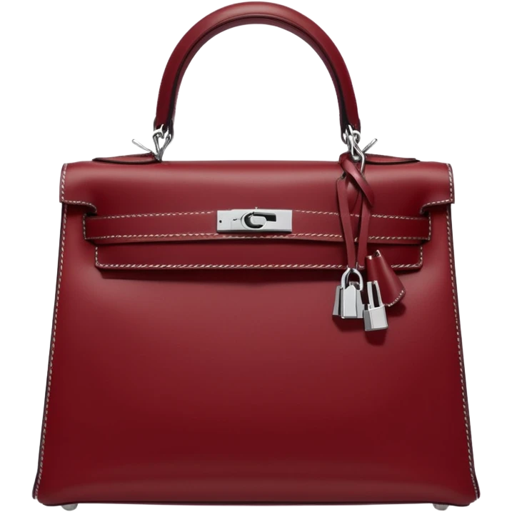 hermes kelly bag dark red silver hardware emoji