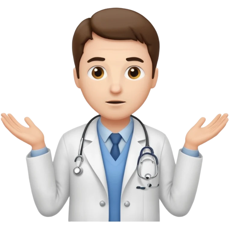 The doctor shrugging his shoulders emoji