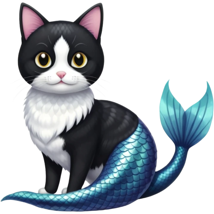 mermaid tuxedo cat emoji
