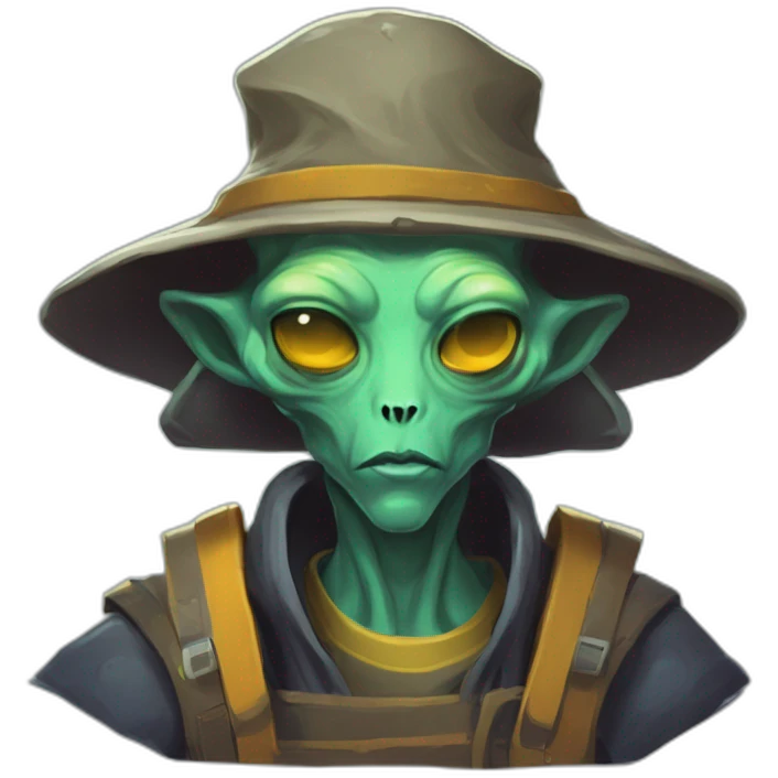 alien shop keeper scifi roguelike rpg style inspired by slay the spire digital art emoji
