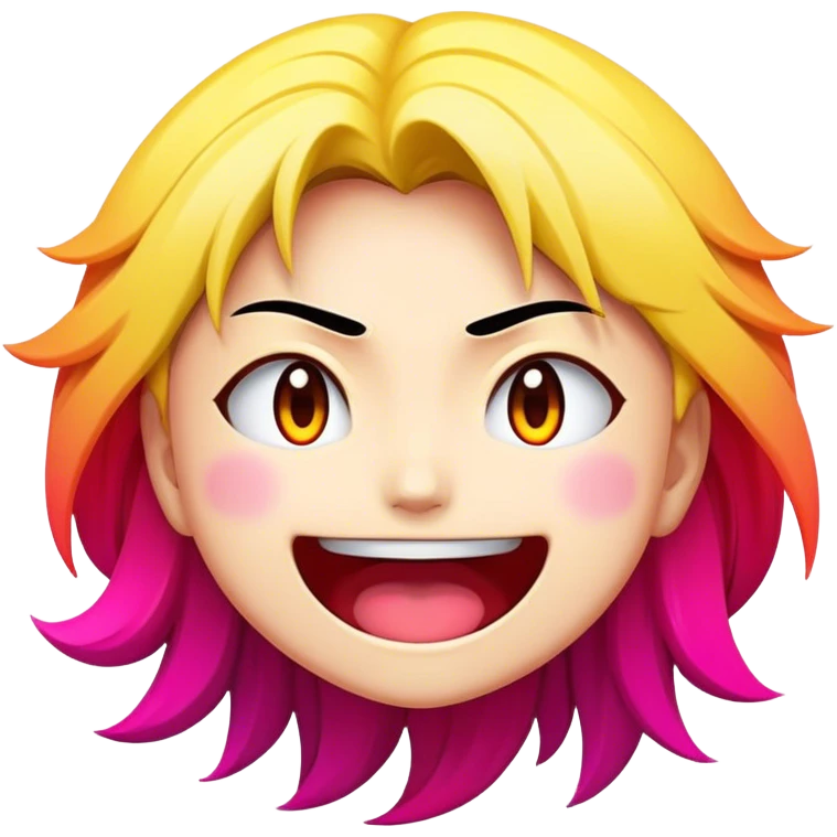 Cinematic Realistic Manga Comics Emoji, depicted as a dynamic stylized illustration inspired by Japanese manga art with bold lines and expressive characters, rendered with vibrant textures and energetic colorful lighting that captures its iconic style. emoji