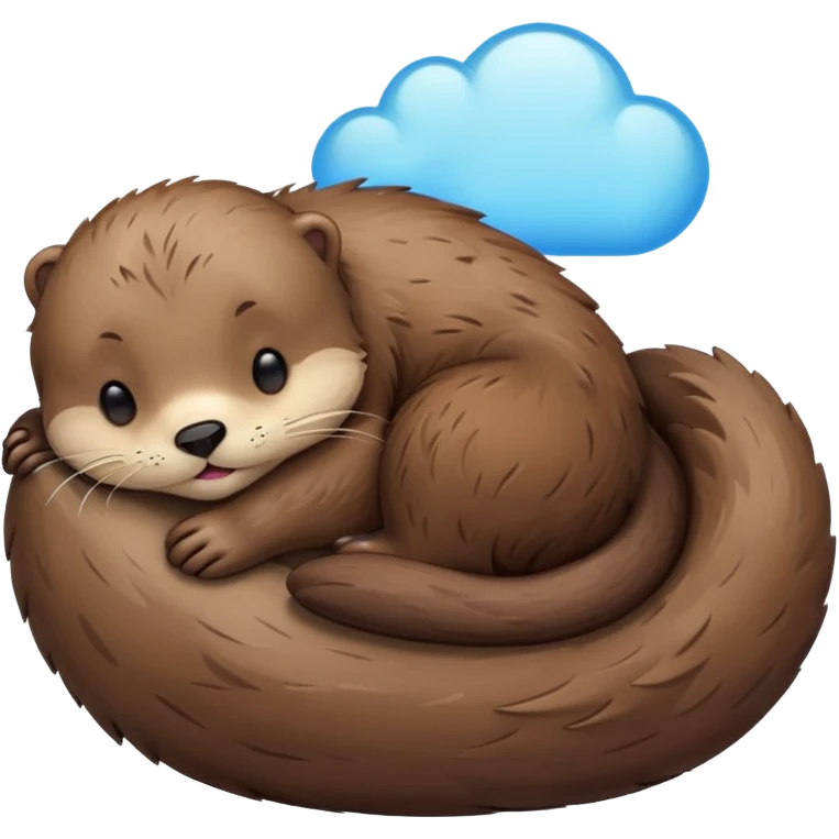 kawaii otter sleeping emoji