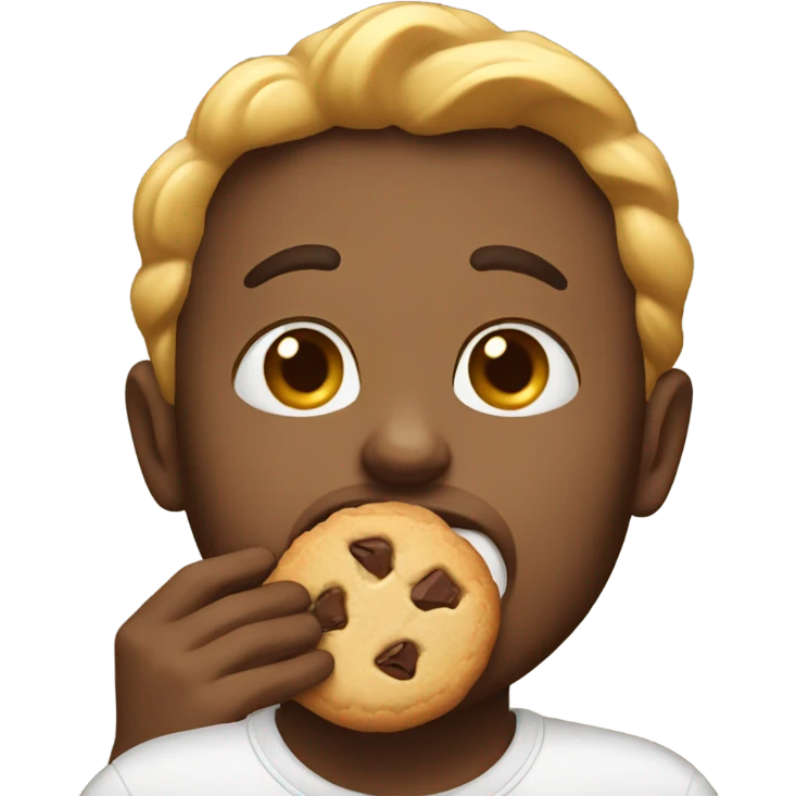 Eating a cookie emoji
