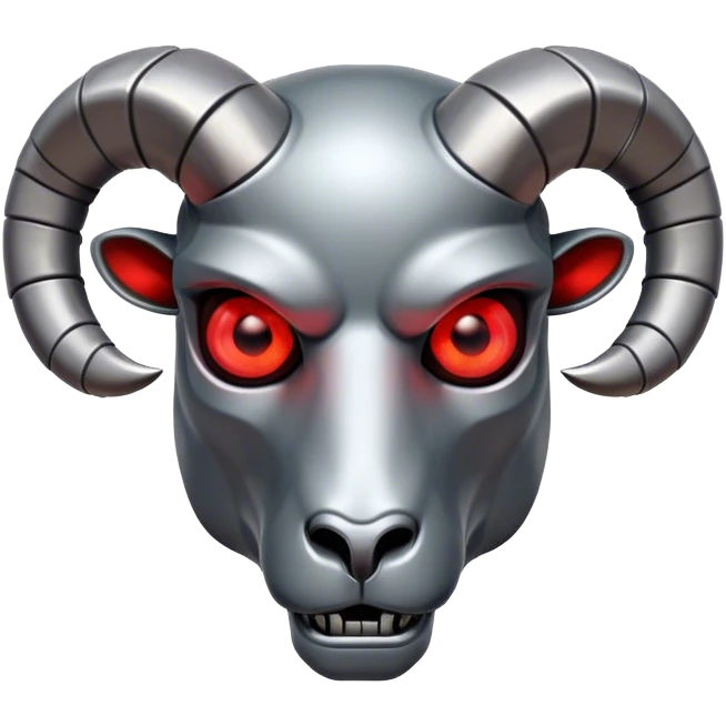 A Ram head in the terminator style emoji