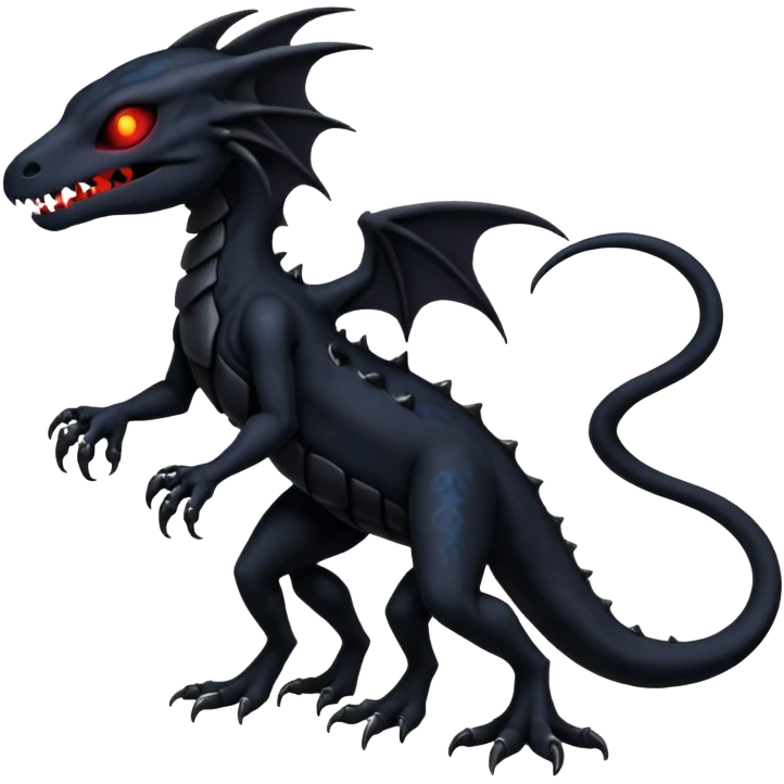 Nebulae Evil Gothic Spooky Salandit-Duskull-Noibat-Fakémon-hybrid-creature (full body)  emoji