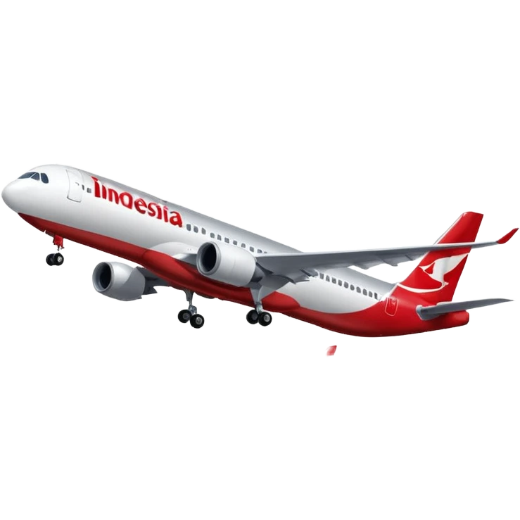 Indonesia airlines take off in airport emoji
