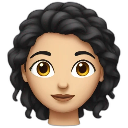 Black hair Dalia with name as text emoji