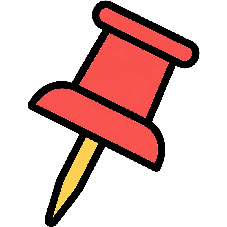 push pin, minimal, modern design emoji