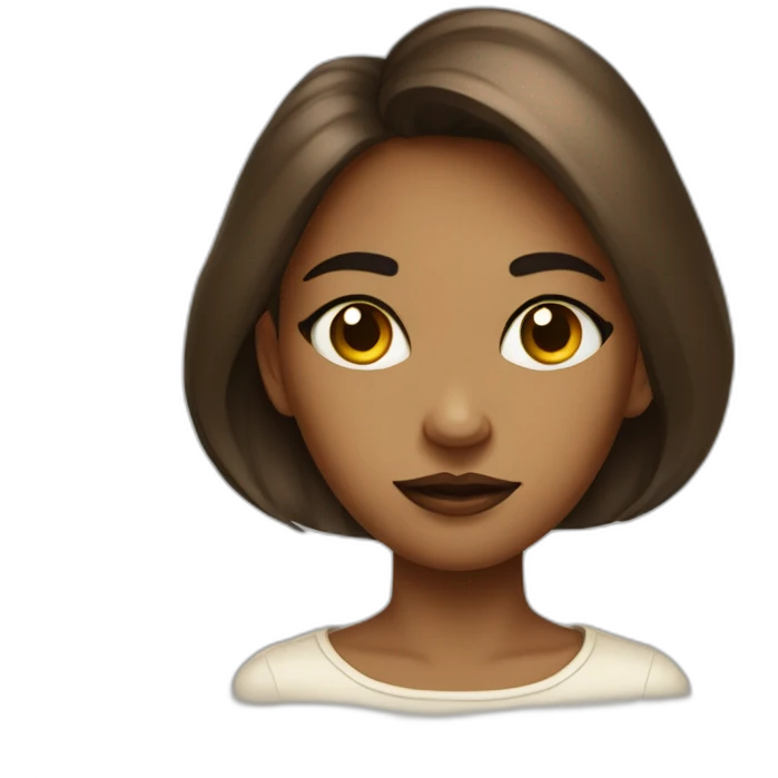 jeweled brown-flat-air-eyed girl mad portrait emoji