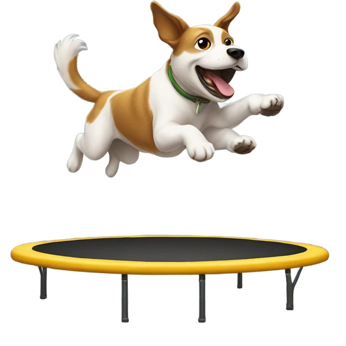 Dog jumping on a trampoline emoji