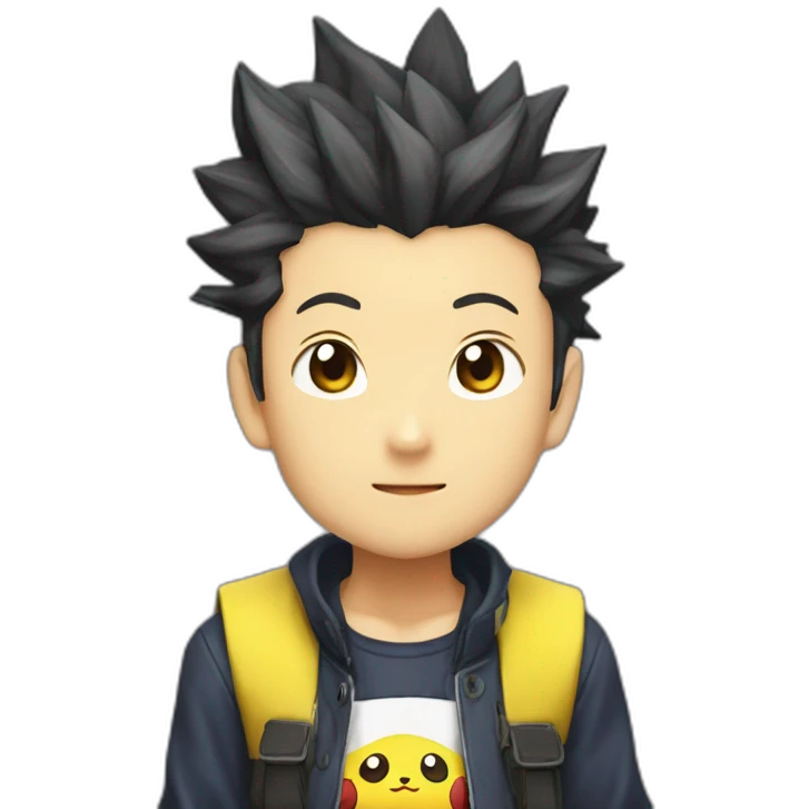 Tanjiro qui atrappe pikachu emoji