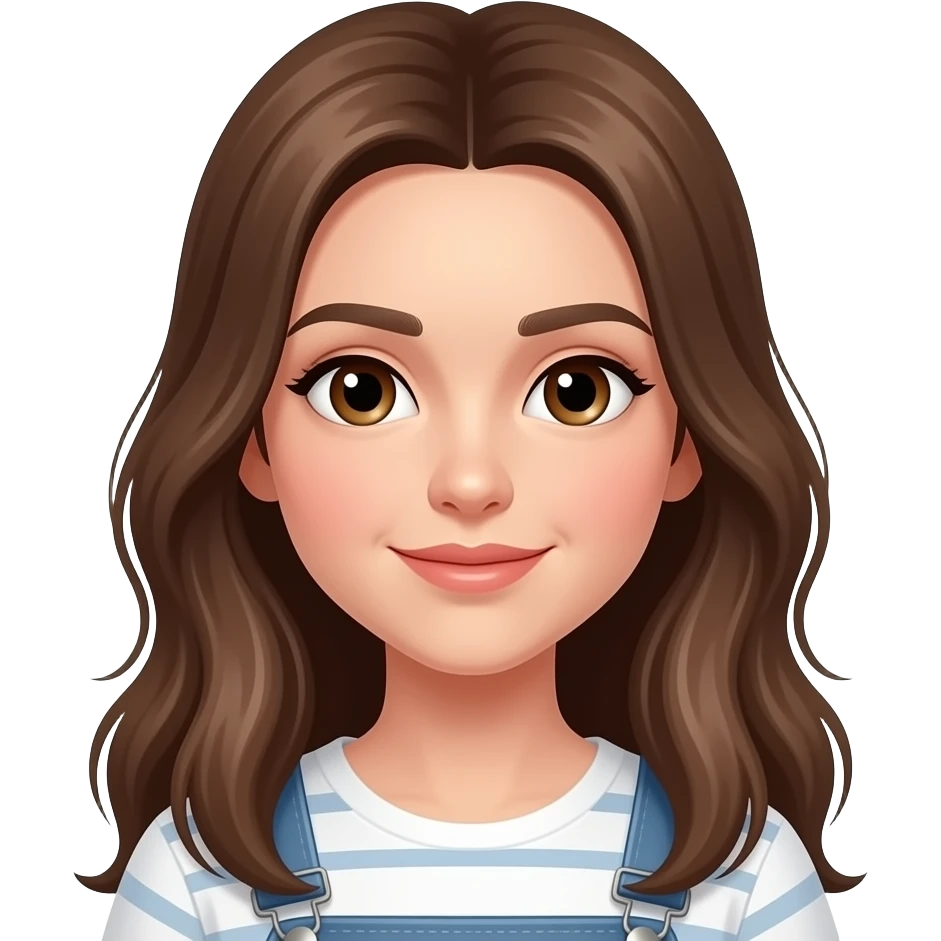 Mädchen mit braunen Augen und braunen langen Haaren Mittelscheitel emoji