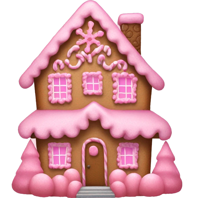 Pink gingerbread house emoji