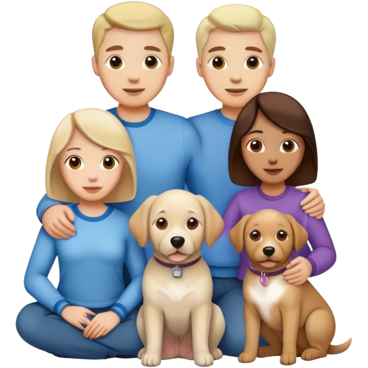 Family and their dog emoji