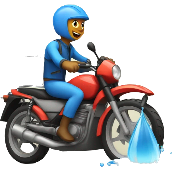 Moto delivering water emoji