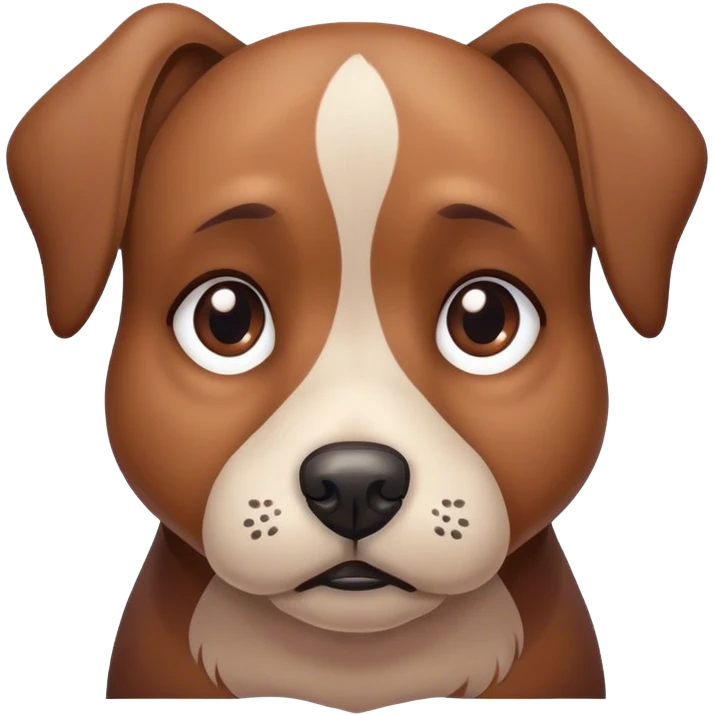 Depressed brown dog emoji