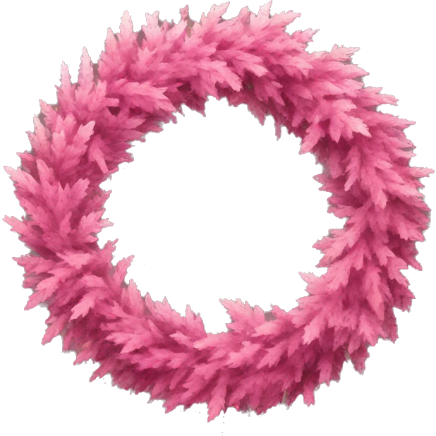 Pink Christmas wreath  emoji