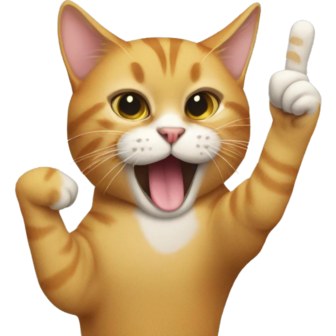 Cat middle finger  emoji