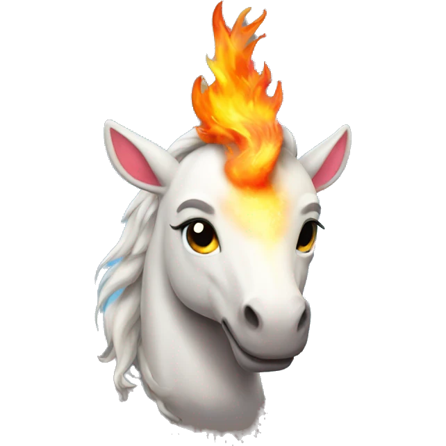 Fire unicorn emoji