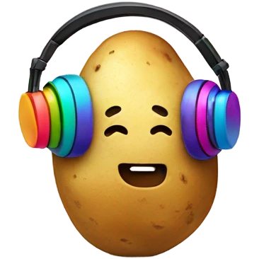potato wearing headphones  emoji