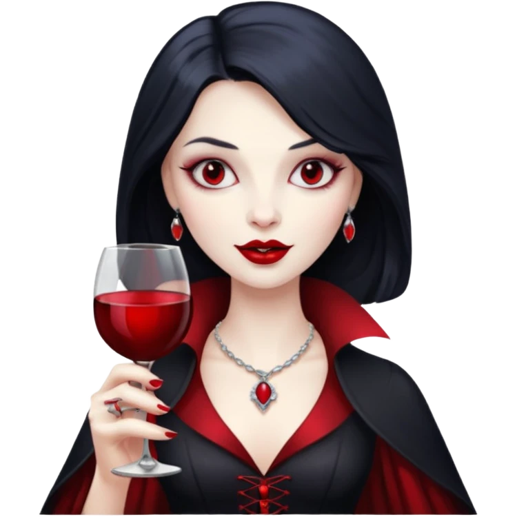 Vampire lady with wine glass emoji