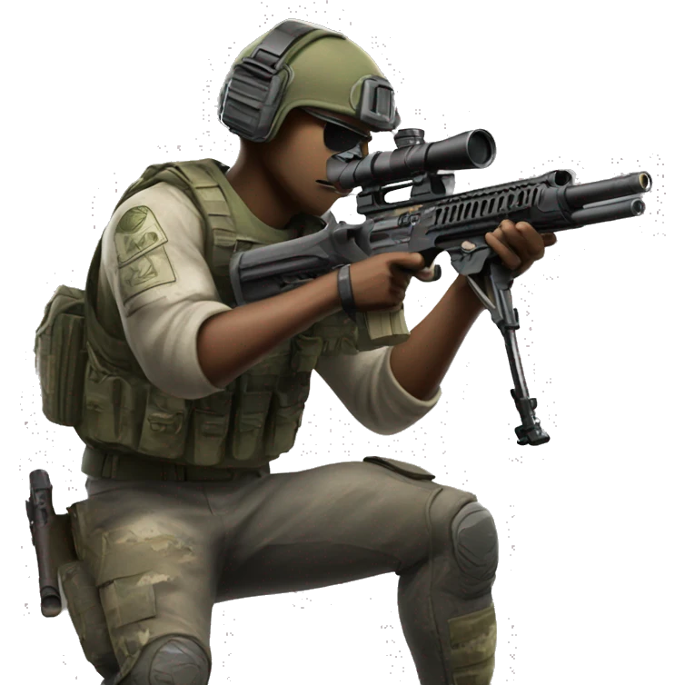 Call Of Duty character with a sniper rifle  emoji