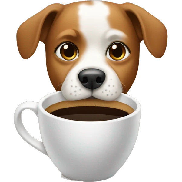 Dog with coffee  emoji