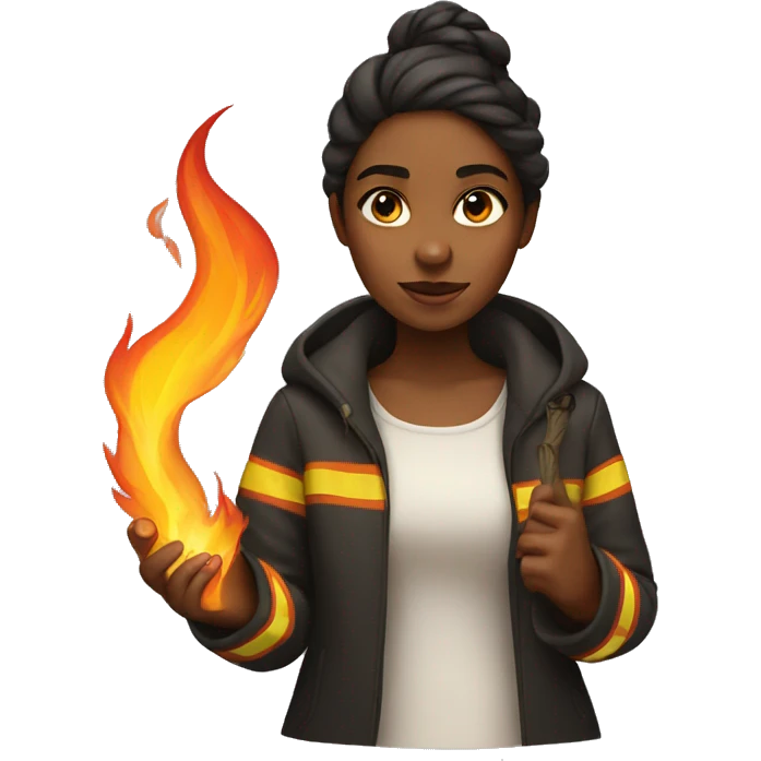 Girl with fire  emoji