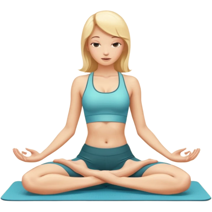 Nude woman, thin blonde, C Cup, lying in yoga posture, cobra pose emoji