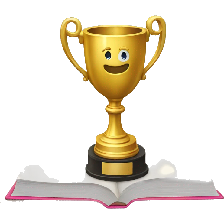 trophy book without face emoji