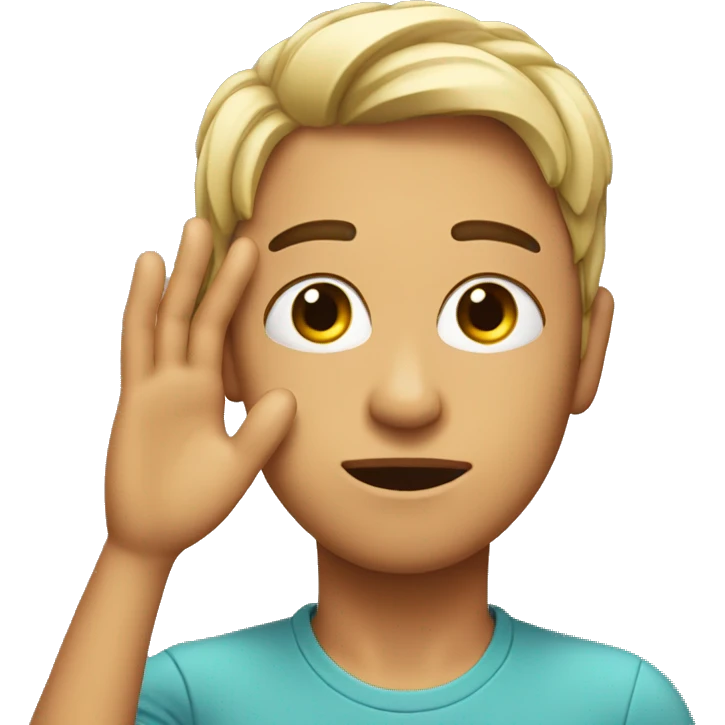 Side eye with hand over head  emoji