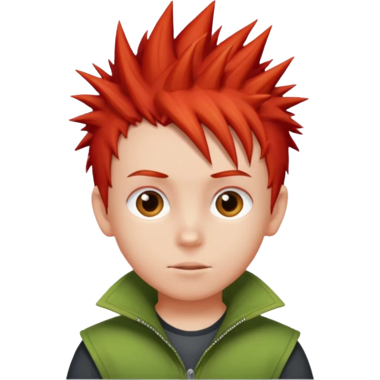red spiky haired kid  emoji