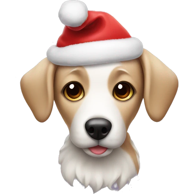 a cute christmas dog emoji