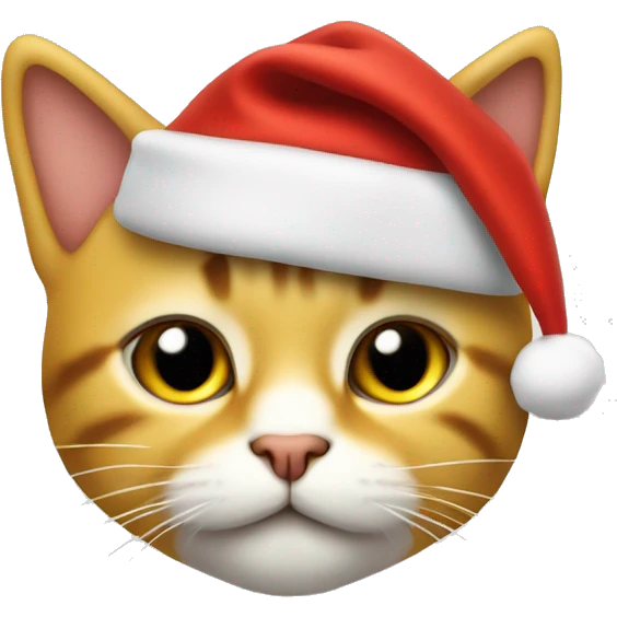 Gato amarillo con gorro navideño  emoji