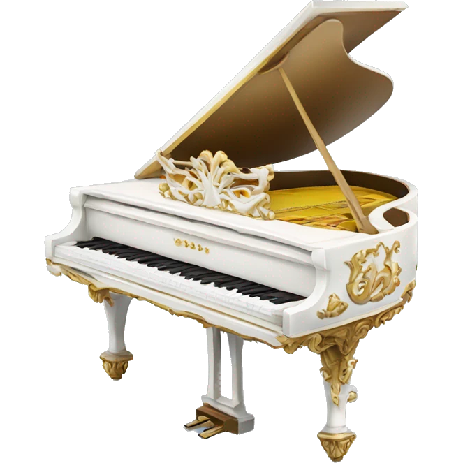 White Rococo piano emoji