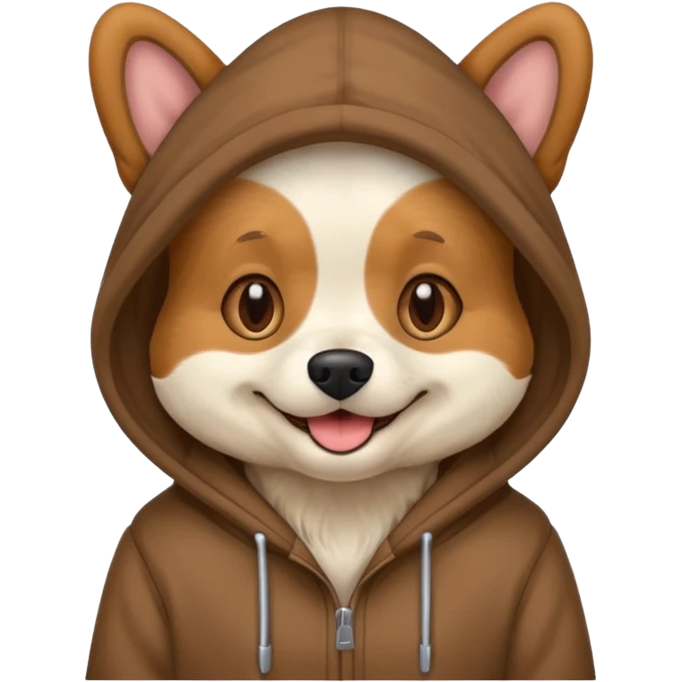 Dog wearing a hoodie emoji