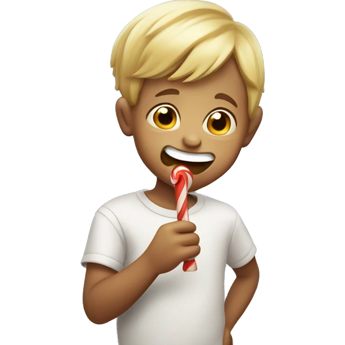 boy winking naughtily with lollipop in mouth emoji