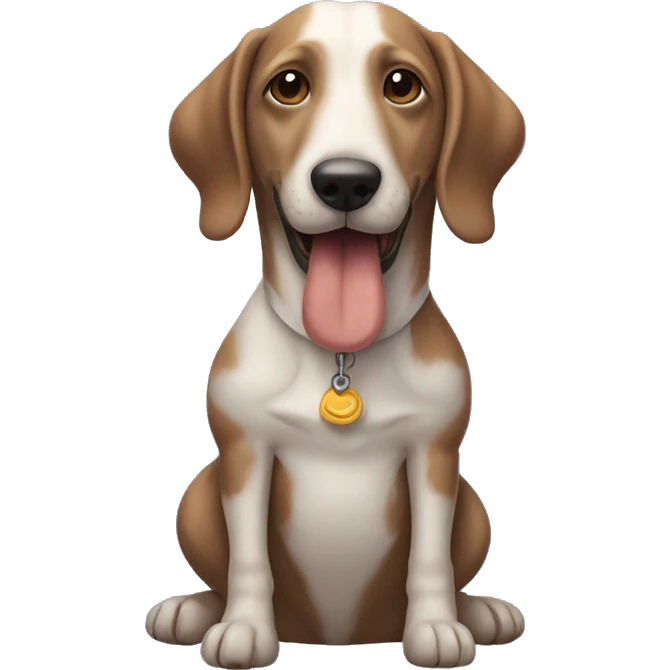 Perro salchicha gordo  bachicha está sentado a la orilla del mar  emoji