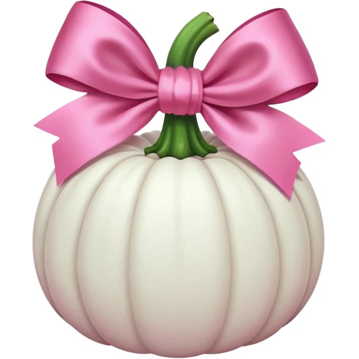 white Pumpkin with pink bow emoji