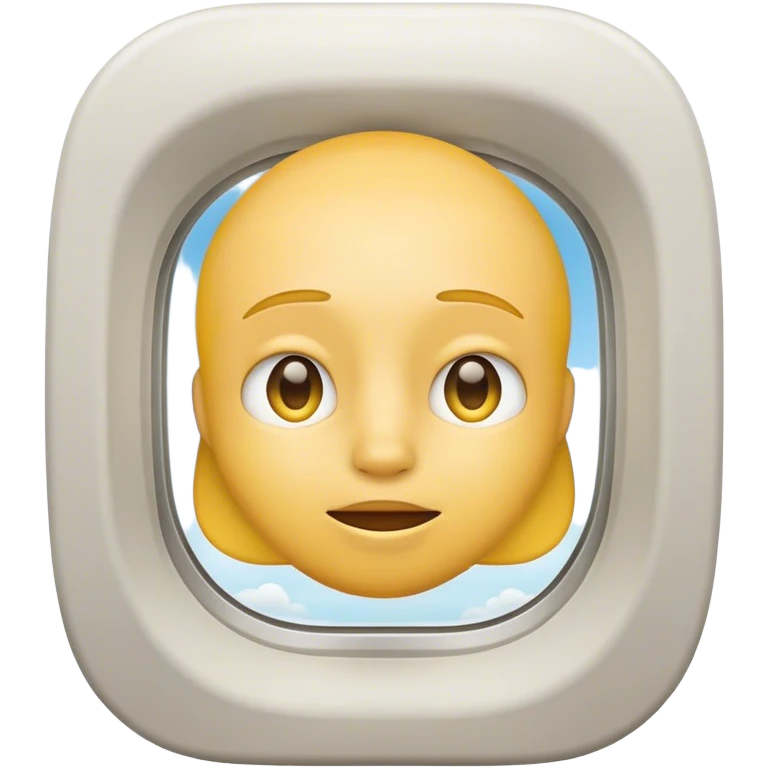 Emoji mirando por la ventana de un avíon  emoji