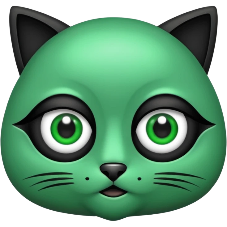 Gata con ojos verdes y negro emoji