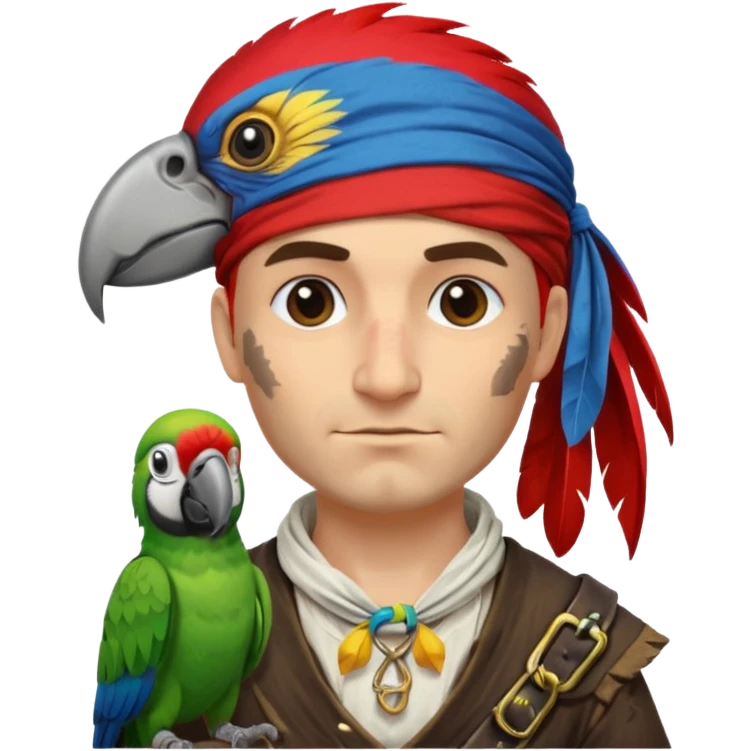 pirate and parrot emoji