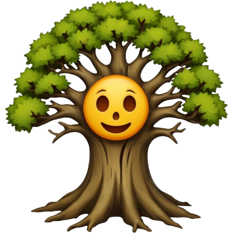 hallow tree, negative : emoji. emoji