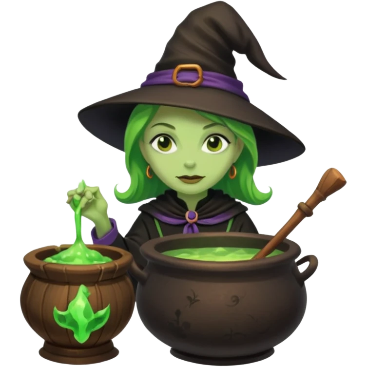 green witch cooking potion emoji