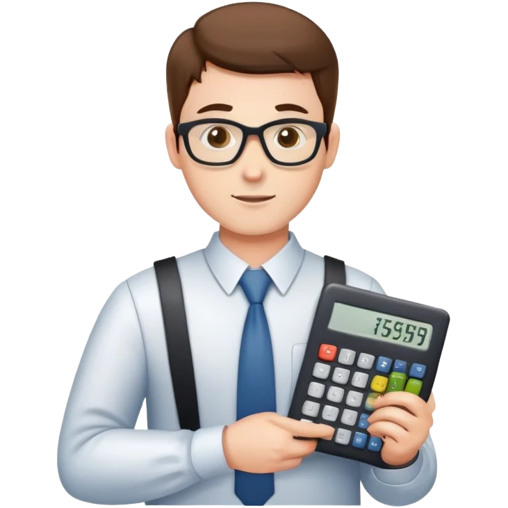 male accountant with calculator and spreadsheet emoji