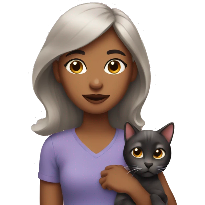 Girl with two cats emoji