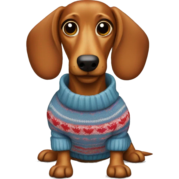 Wiener dog with a sweater  emoji