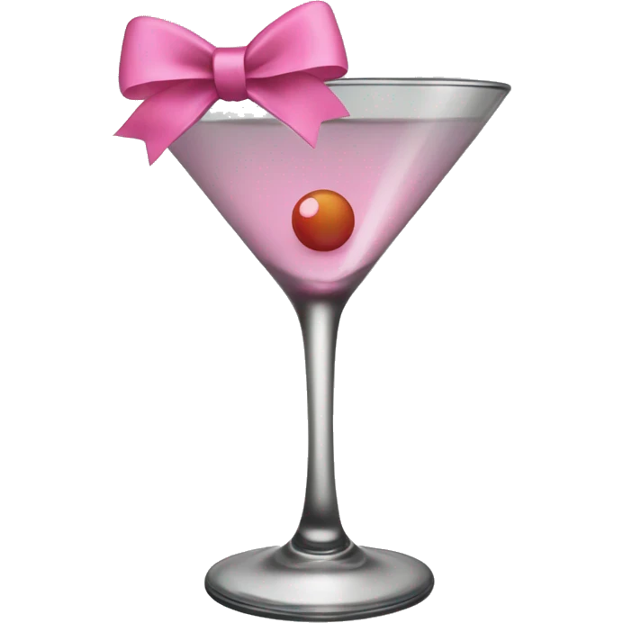 martini glass with pink bow emoji