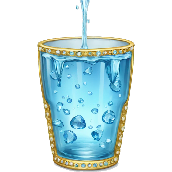 Cup of water poured into a beautiful bejeweled glass  emoji