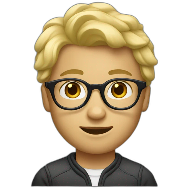 boy ondule  blonde glases emoji